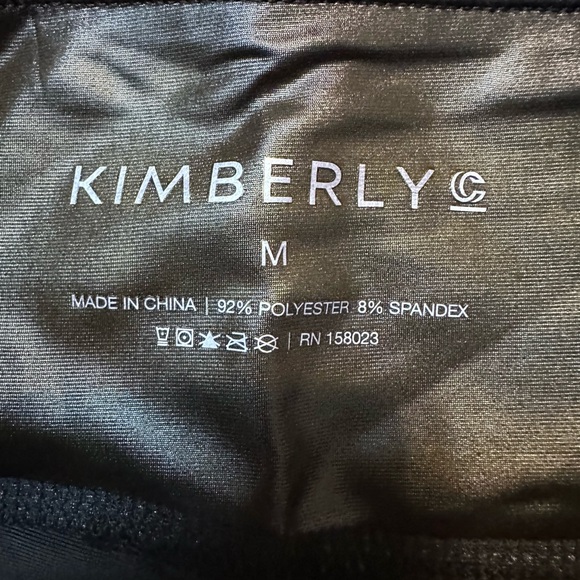 Kimberly C Black Faux Leather Leggings High Rise M NWT - Picture 7 of 9